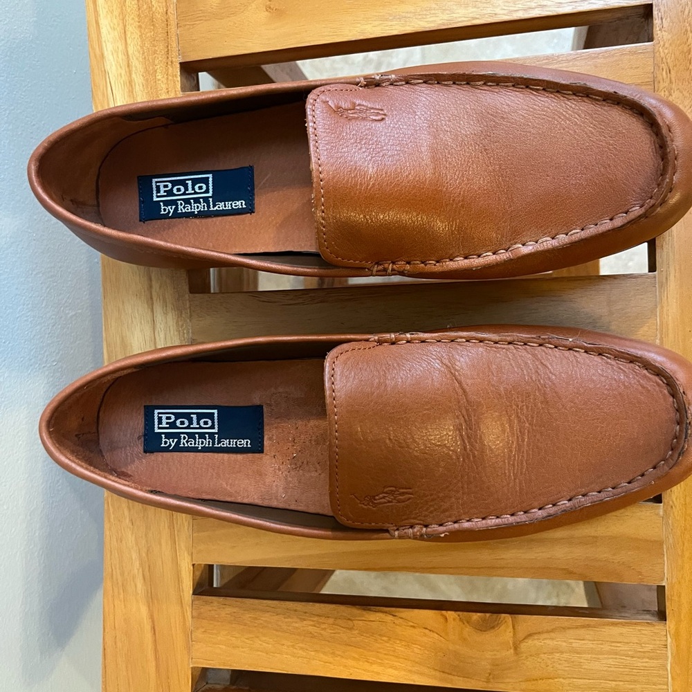 Polo by Ralph Lauren Brown Leather Slip-On Loafers